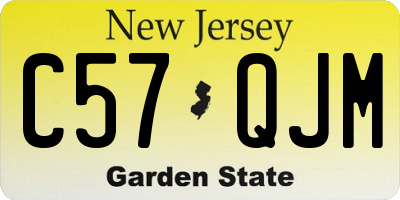 NJ license plate C57QJM