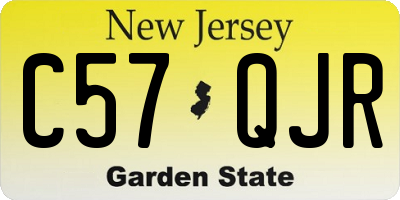 NJ license plate C57QJR