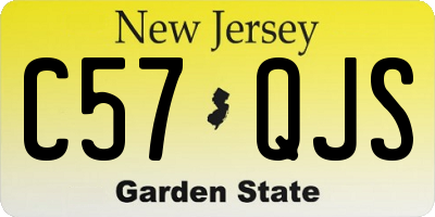 NJ license plate C57QJS