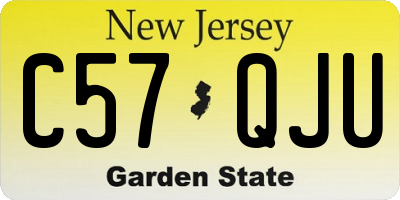 NJ license plate C57QJU