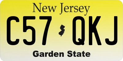 NJ license plate C57QKJ