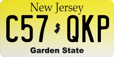 NJ license plate C57QKP
