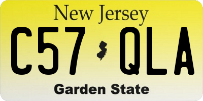 NJ license plate C57QLA