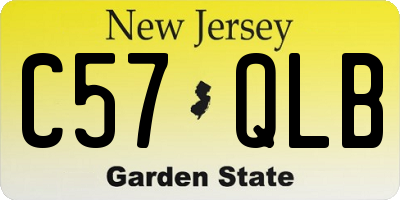 NJ license plate C57QLB