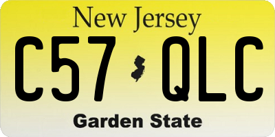 NJ license plate C57QLC