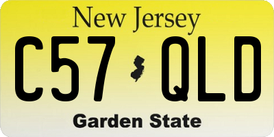 NJ license plate C57QLD
