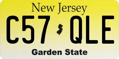NJ license plate C57QLE