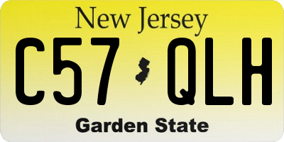 NJ license plate C57QLH