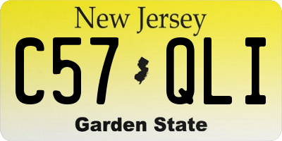 NJ license plate C57QLI