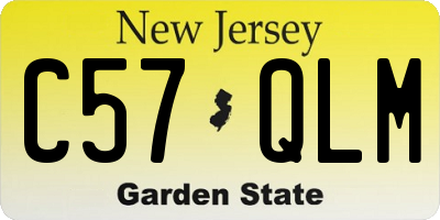 NJ license plate C57QLM