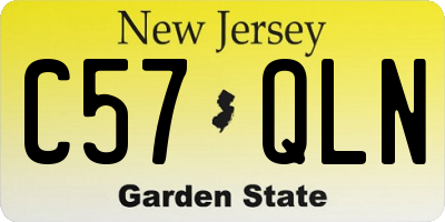 NJ license plate C57QLN