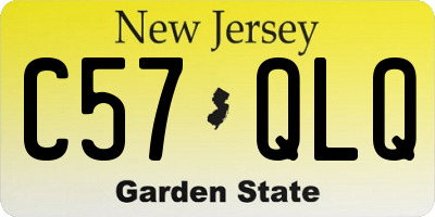 NJ license plate C57QLQ