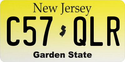 NJ license plate C57QLR