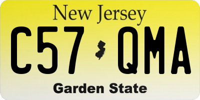 NJ license plate C57QMA
