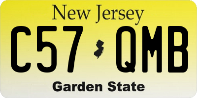 NJ license plate C57QMB