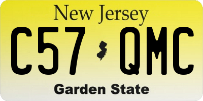 NJ license plate C57QMC