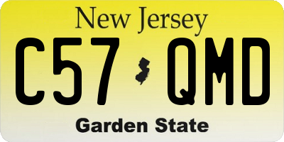 NJ license plate C57QMD