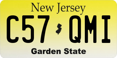 NJ license plate C57QMI