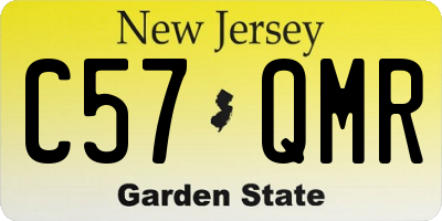 NJ license plate C57QMR