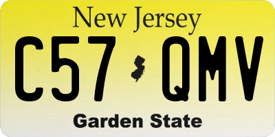 NJ license plate C57QMV