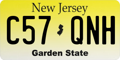 NJ license plate C57QNH