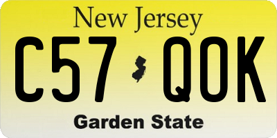 NJ license plate C57QOK