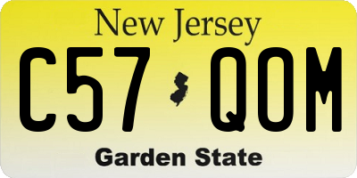 NJ license plate C57QOM