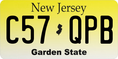 NJ license plate C57QPB