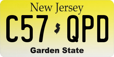 NJ license plate C57QPD