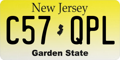NJ license plate C57QPL