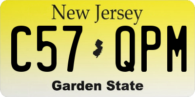 NJ license plate C57QPM