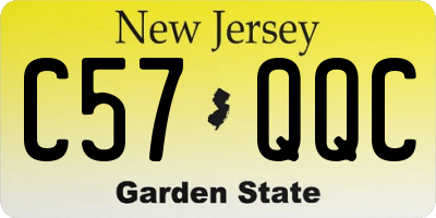 NJ license plate C57QQC