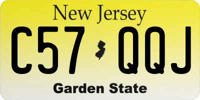 NJ license plate C57QQJ