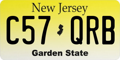 NJ license plate C57QRB