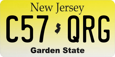 NJ license plate C57QRG