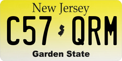 NJ license plate C57QRM