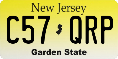 NJ license plate C57QRP