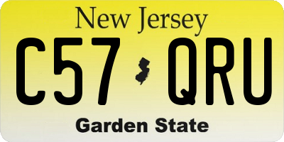 NJ license plate C57QRU