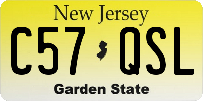 NJ license plate C57QSL