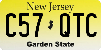 NJ license plate C57QTC