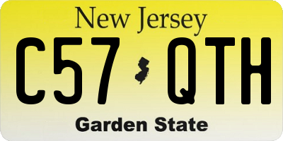 NJ license plate C57QTH