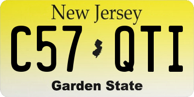 NJ license plate C57QTI