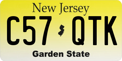 NJ license plate C57QTK