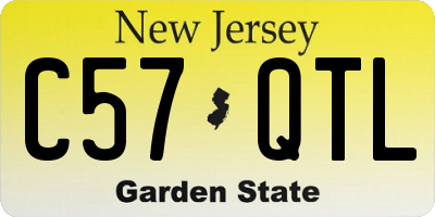 NJ license plate C57QTL