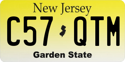 NJ license plate C57QTM
