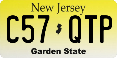 NJ license plate C57QTP