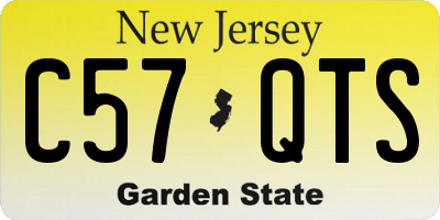 NJ license plate C57QTS