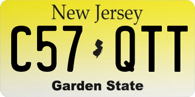 NJ license plate C57QTT