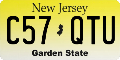 NJ license plate C57QTU