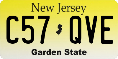 NJ license plate C57QVE